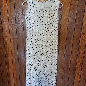 Womens short sleeve polka dot dress,size S/M,white&black